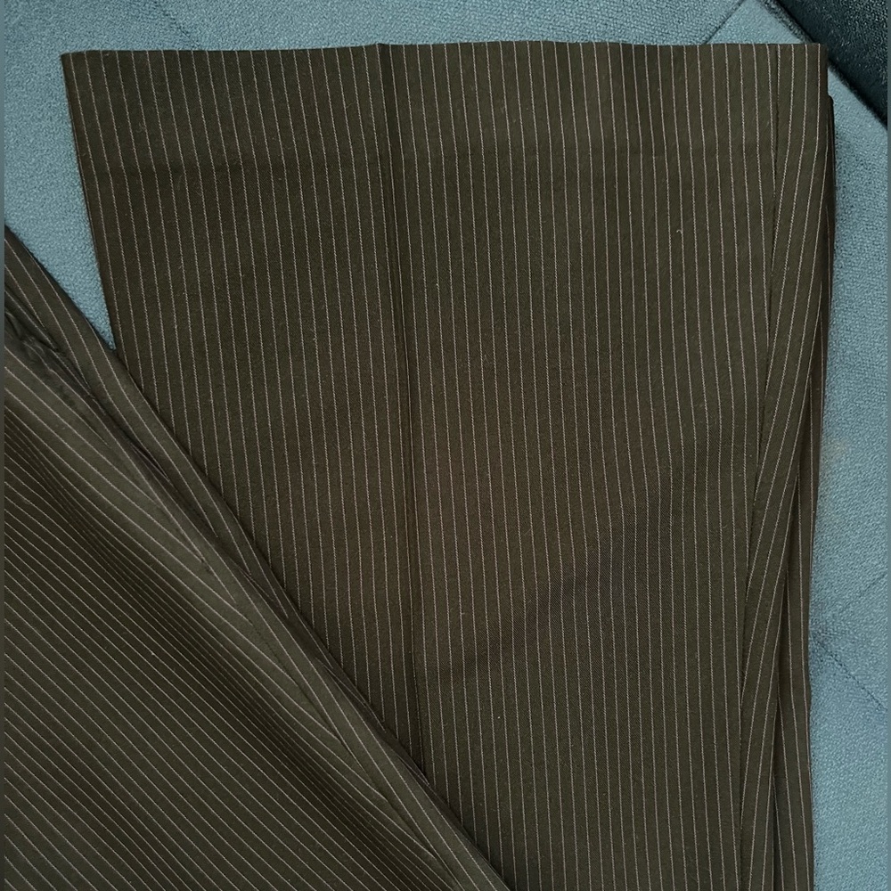 TAHARI Women's Pants Low Rise Wide Leg Stripes size 4 Black stripes - Picture 7 of 9